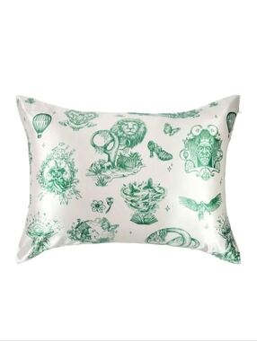 NWT Blissy Wicked Katie Kime Standard 100% Pure Mulberry Silk Pillowcase Green